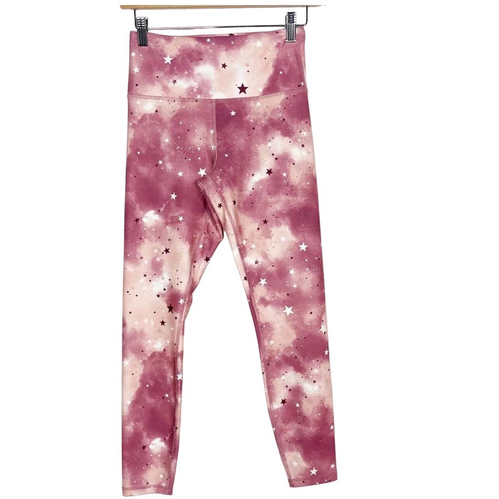 NWT Wildfox Sweat Pink Stars & Clouds Leggings High Waist Workout Medium